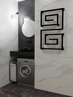 Полотенцесушитель электрический Indigo Lira DGL100-60BRRt 100x60 чёрный муар